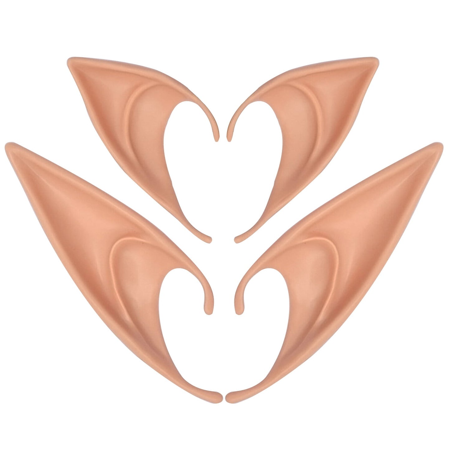 2 Pairs of Big and Small Role Playing Fairy Ears, Halloween Anime Party Dress Up Vampire Dress Up Latex Elf Ears Party Supplies