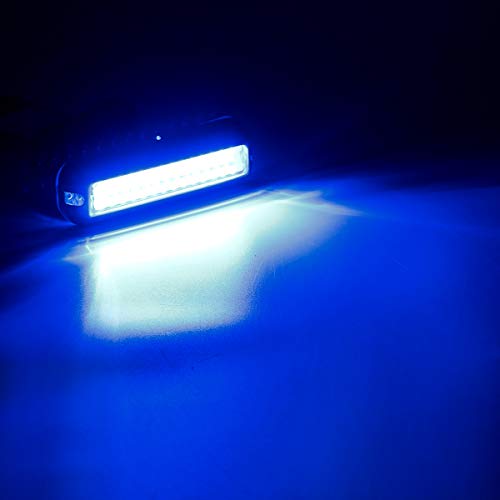 Kawell 42 LED Boat Lights Waterproof IP68 Stainless Steel Underwater Pontoon Marine Light Stern Boat Navigation Lights Drain Fish Boat Transom Lights(Blue 2pcs)