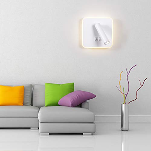 Kawell Modern Wall Light Fixtures 8W Adjustable Bedside Wall Sconce Bedroom Decor Wall Lamp for Reading Room Living Room Library Warm White 3000K