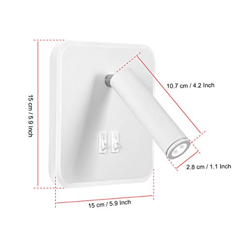 Kawell Modern Wall Light Fixtures 8W Adjustable Bedside Wall Sconce Bedroom Decor Wall Lamp for Reading Room Living Room Library Warm White 3000K