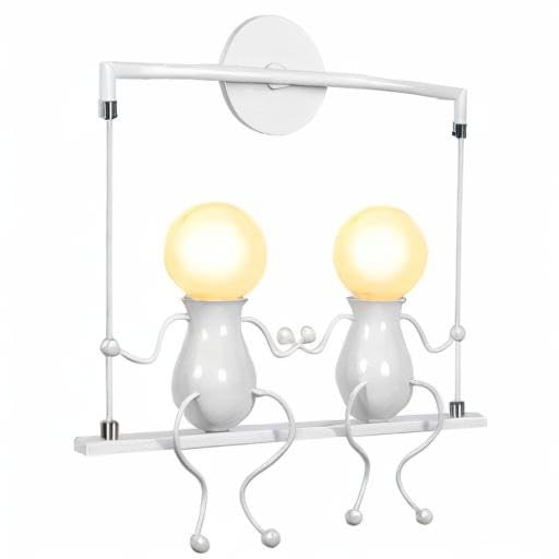 Kawell Humanoid Wall Light Fixtures Modern Wall Lamp Creative Wall Sconce Light Art Deco Max 60W E26 Base for Children Room Bedroom Bedside Living Room Stairs Hallway Restaurant Kitchen