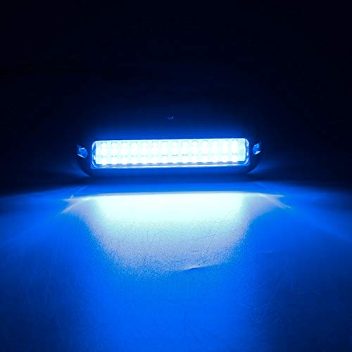 Kawell 42 LED Boat Lights Waterproof IP68 Stainless Steel Underwater Pontoon Marine Light Stern Boat Navigation Lights Drain Fish Boat Transom Lights(Blue 2pcs)