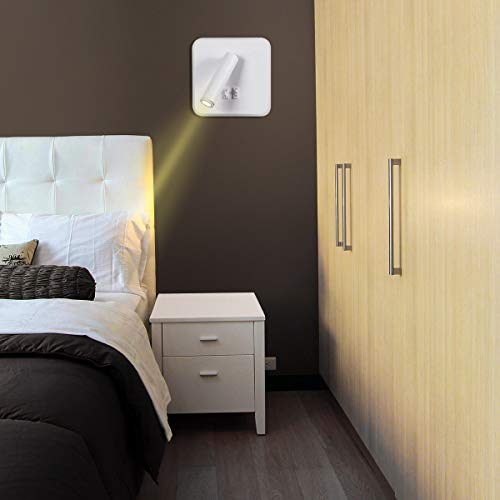 Kawell Modern Wall Light Fixtures 8W Adjustable Bedside Wall Sconce Bedroom Decor Wall Lamp for Reading Room Living Room Library Warm White 3000K