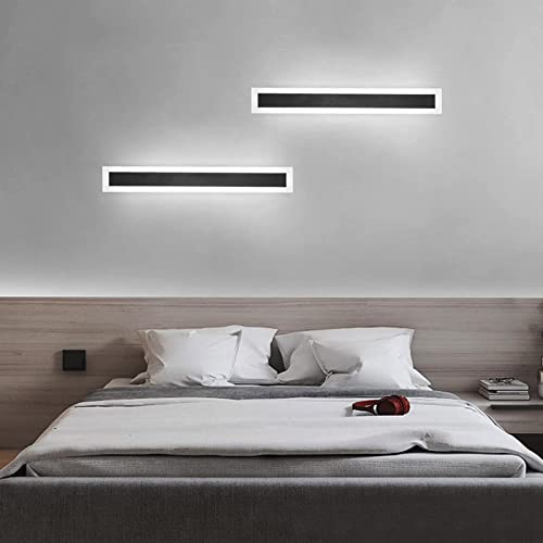 Kawell 15W Waterproof LED Wall Light with Plug in Cord Long Strip Acrylic LED Wall Lamp with Switch Indoor Outdoor for Porch Patio Garage Courtyard Exterior Wall Bedroom Living Room Hallway