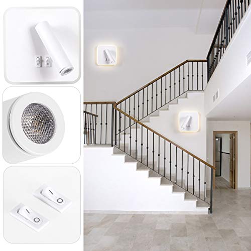 Kawell Modern Wall Light Fixtures 8W Adjustable Bedside Wall Sconce Bedroom Decor Wall Lamp for Reading Room Living Room Library Warm White 3000K