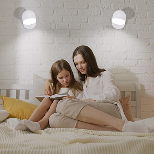 Kawell Touch Sensitive LED Wall Sconces Stepless Dimming LED Wall Light 350°Rotate LED Wall Lamp Modern Reading LED Wall Light Sconce Indoor for Bedroom Living Room Beside Stairs, Cold White