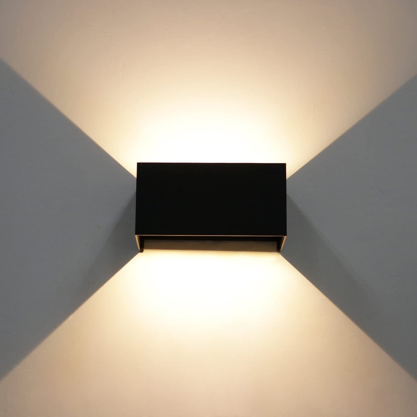 Kawell 12W Modern Wall Light LED Wall Sconce Up Down Adjustable Beam Angle Aluminum Wall Lamp LED Indoor Outdoor Waterproof IP65 for Bedroom Bathroom Corridor Living Room Stairs Hallway, Black 3000K