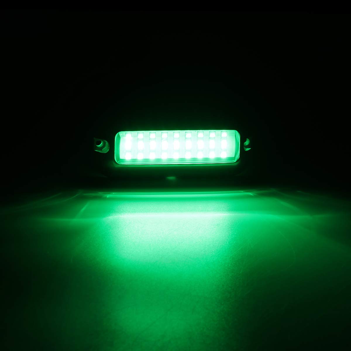 Kawell 27 LED LED Underwater Boat Yacht Lights Waterproof IP68 SUS316 Stainless Steel Pontoon Marine Transom Lights for Swiming Driving Fishing 2pcs Green Lights