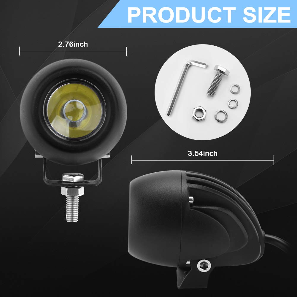 Kawell 20W LED Driving Light Pods Add-On LED Fog Light Floodlight Spotlight Combo Beam LED Work Light Pods IP68 Waterproof for Off Road Motorcycle ATV UTV 4X4 SUV Truck Tractor Boat