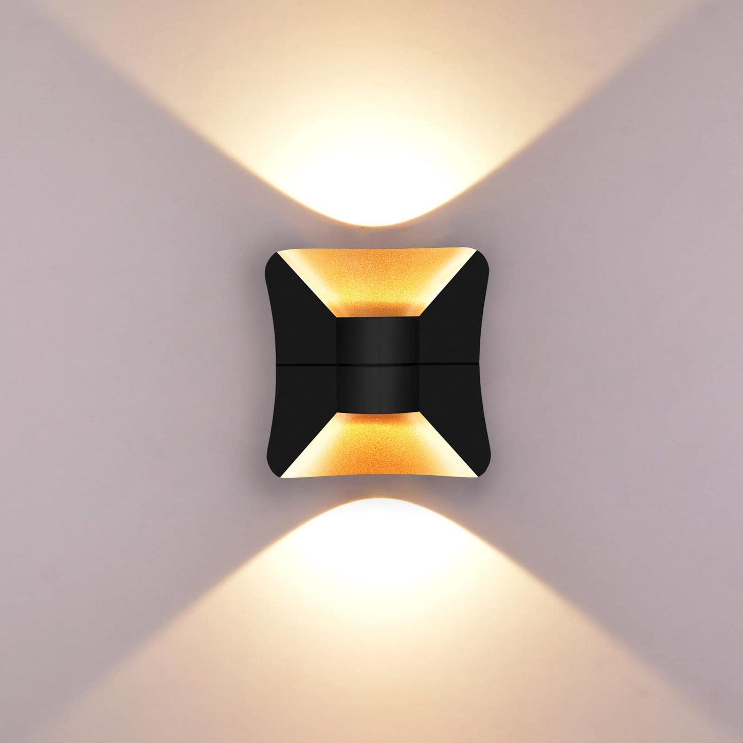 Kawell Creative 10W Modern LED Wall Sconces Up Down Waterproof IP65 LED Wall Light Art Decor LED Wall Lamp Indoor Outdoor for Bedroom Bathroom Living Room Corridor Stairs Porch, Warm 3000K