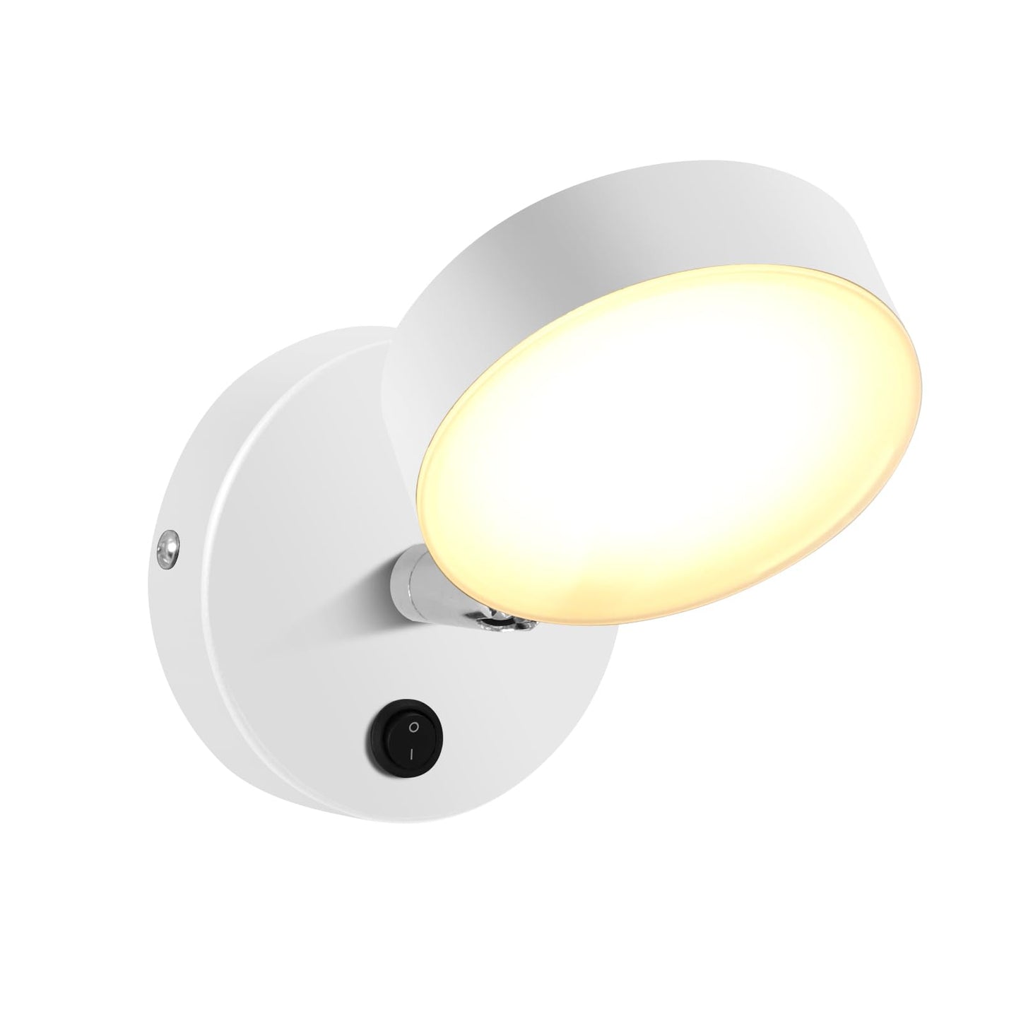 Kawell Modern LED Wall Light Sconce Indoor Rotatable Wall Light with Switch Nordic Style Wall Lamp Hardwired for Bedside, Study, Child Room, White
