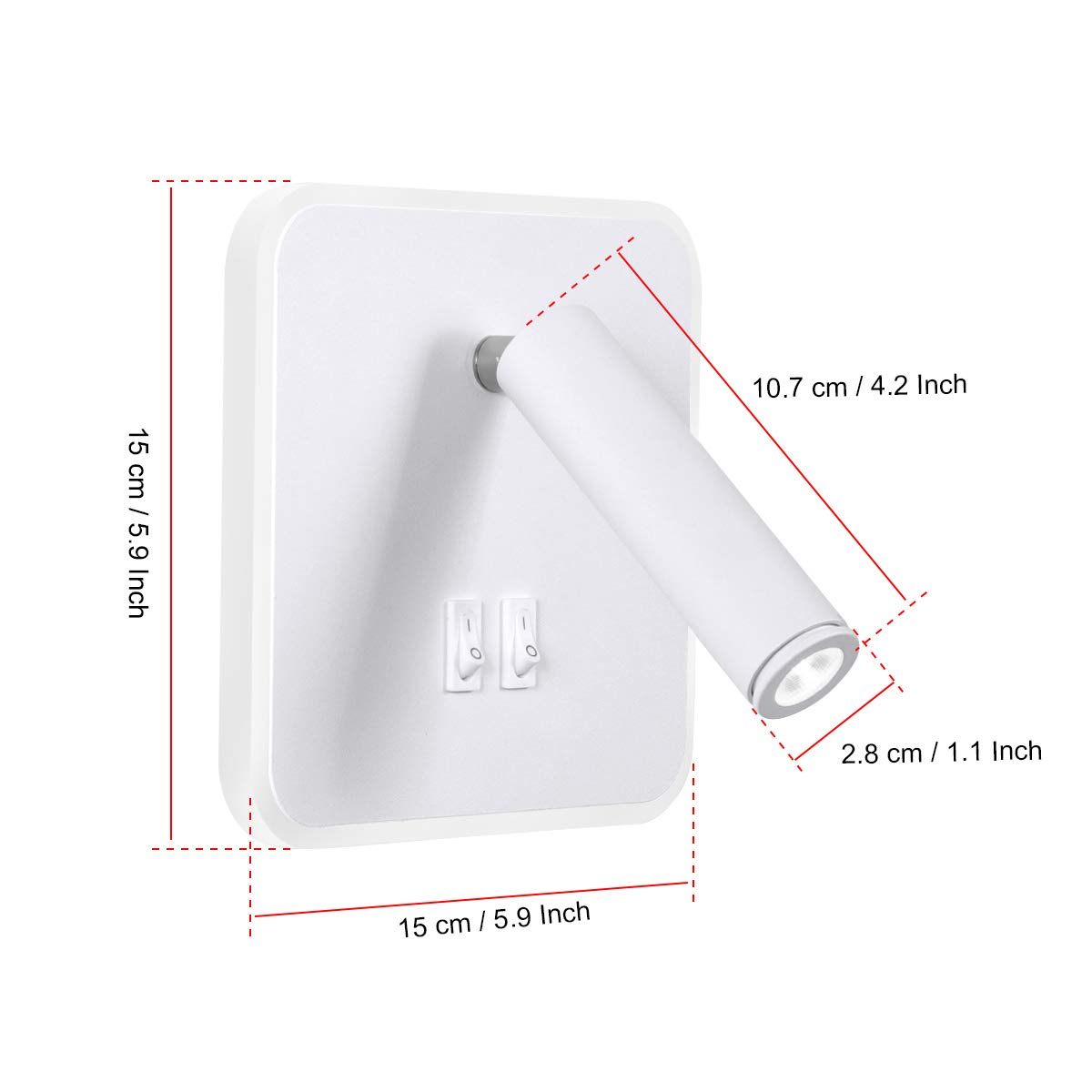 Kawell Modern Wall Light Fixtures 8W Adjustable Bedside Wall Sconce Bedroom Decor Wall Lamp for Reading Room Living Room Library Cool White 6000K