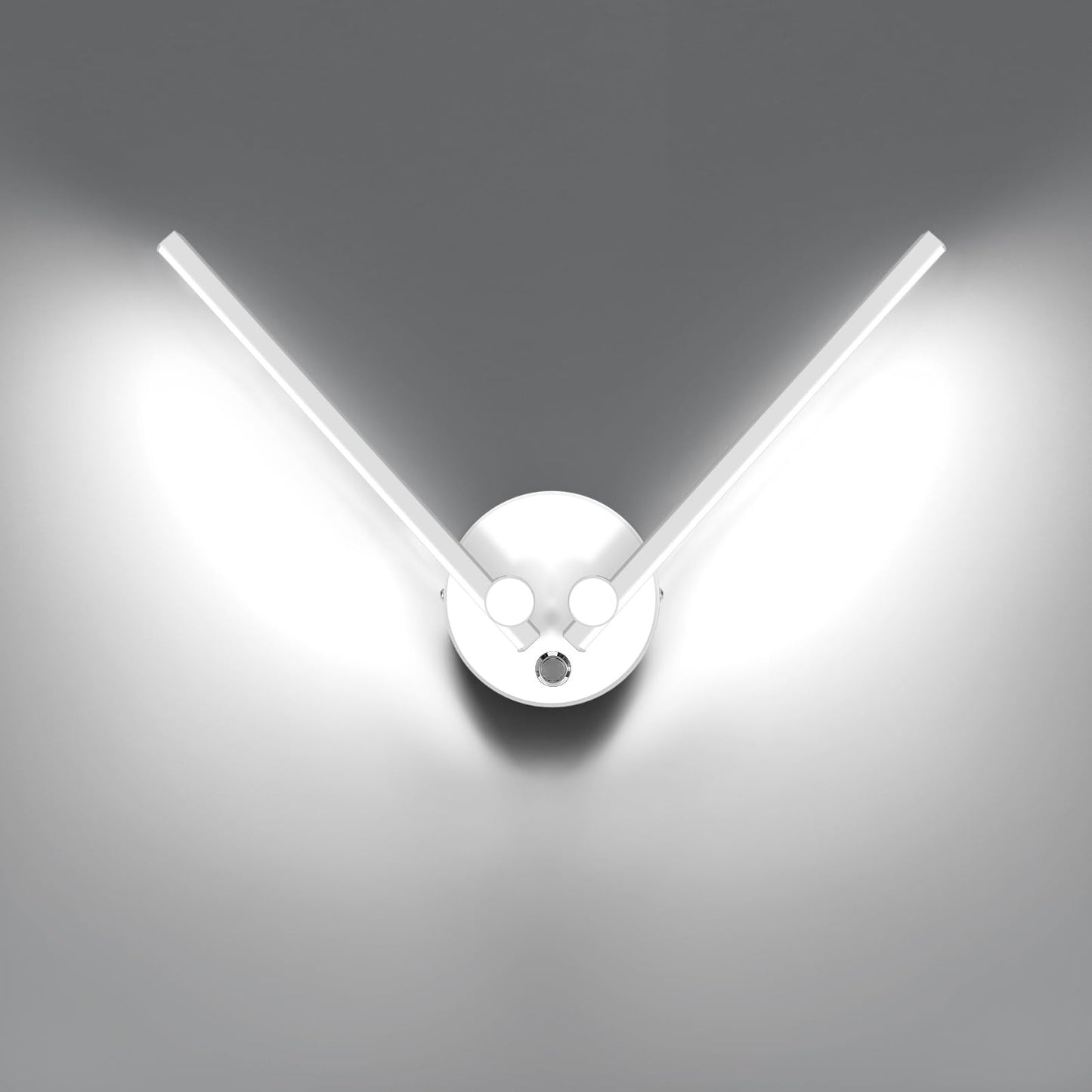 Kawell 10W Modern LED Wall Light with Switch Indoor LED Wall Sconce Hardwired LED Wall Lamp Bar with 300° Rotatable Lamp Arms for Living Room Background Wall Bedroom Hallway Aisle, White 6000K