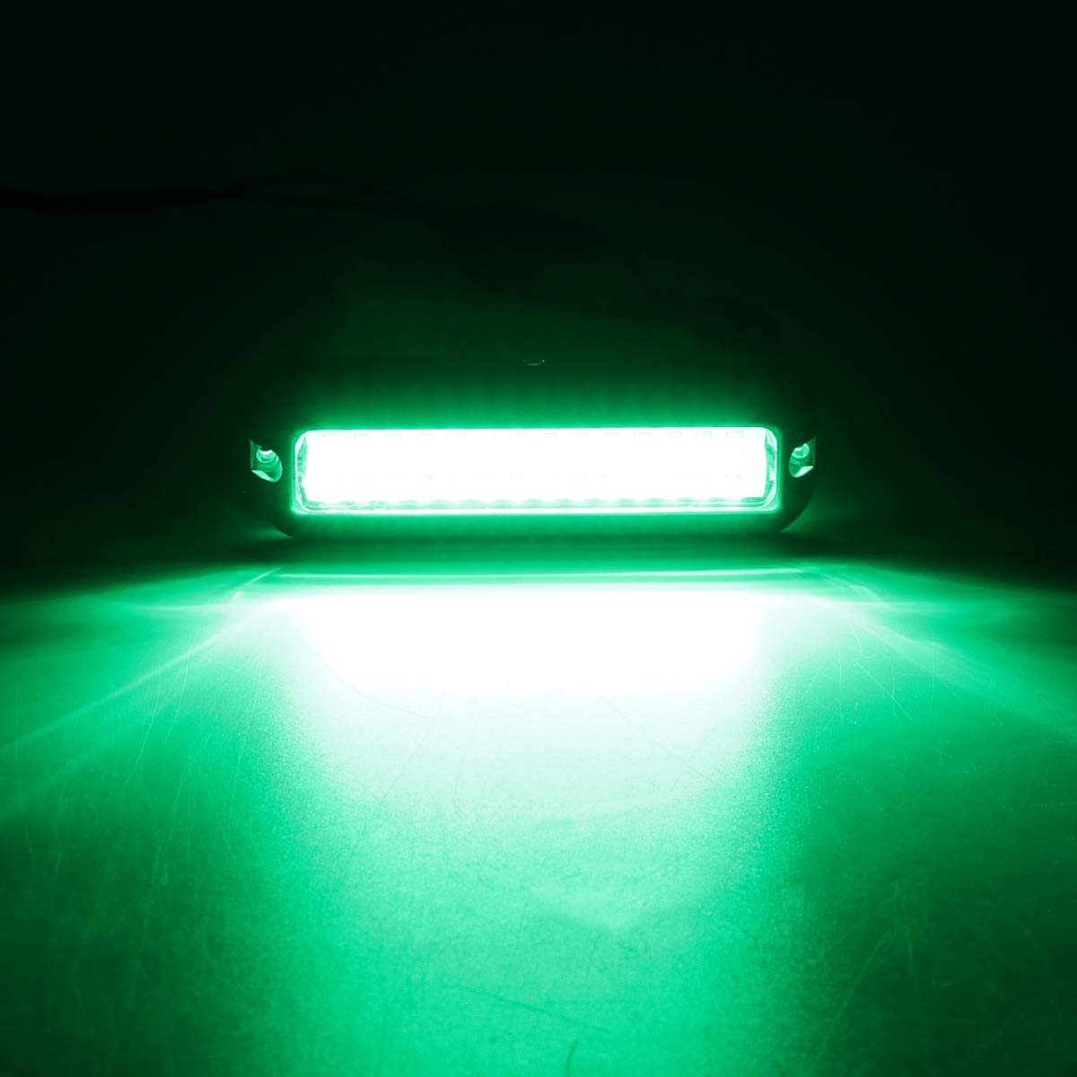 Kawell 42 LED Boat Lights Waterproof IP68 Stainless Steel Underwater Pontoon Marine Light Stern Boat Navigation Lights Drain Fish Boat Transom Lights(Green 2pcs)