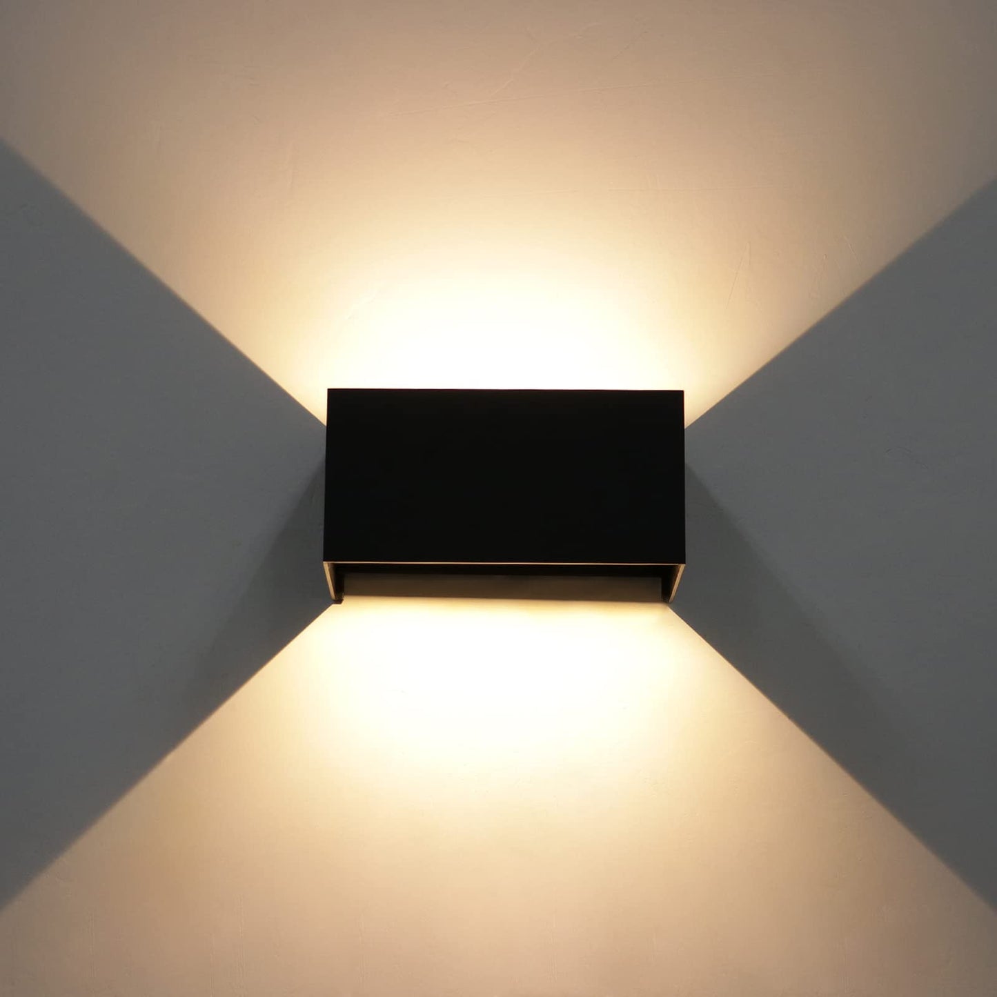 Kawell 12W Modern Wall Light LED Wall Sconce Up Down Adjustable Beam Angle Aluminum Wall Lamp LED Indoor Outdoor Waterproof IP65 for Bedroom Bathroom Corridor Living Room Stairs Hallway, White 3000K