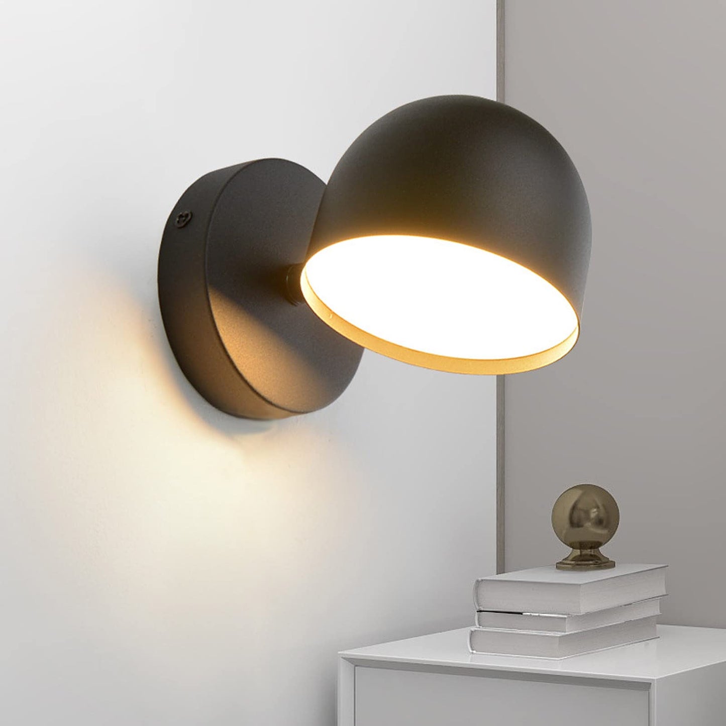 Kawell Touch Sensitive LED Wall Sconces Stepless Dimming LED Wall Light 350°Rotate LED Wall Lamp Modern Reading LED Wall Light Sconce Indoor for Bedroom Living Room Beside Stairs, Warm White