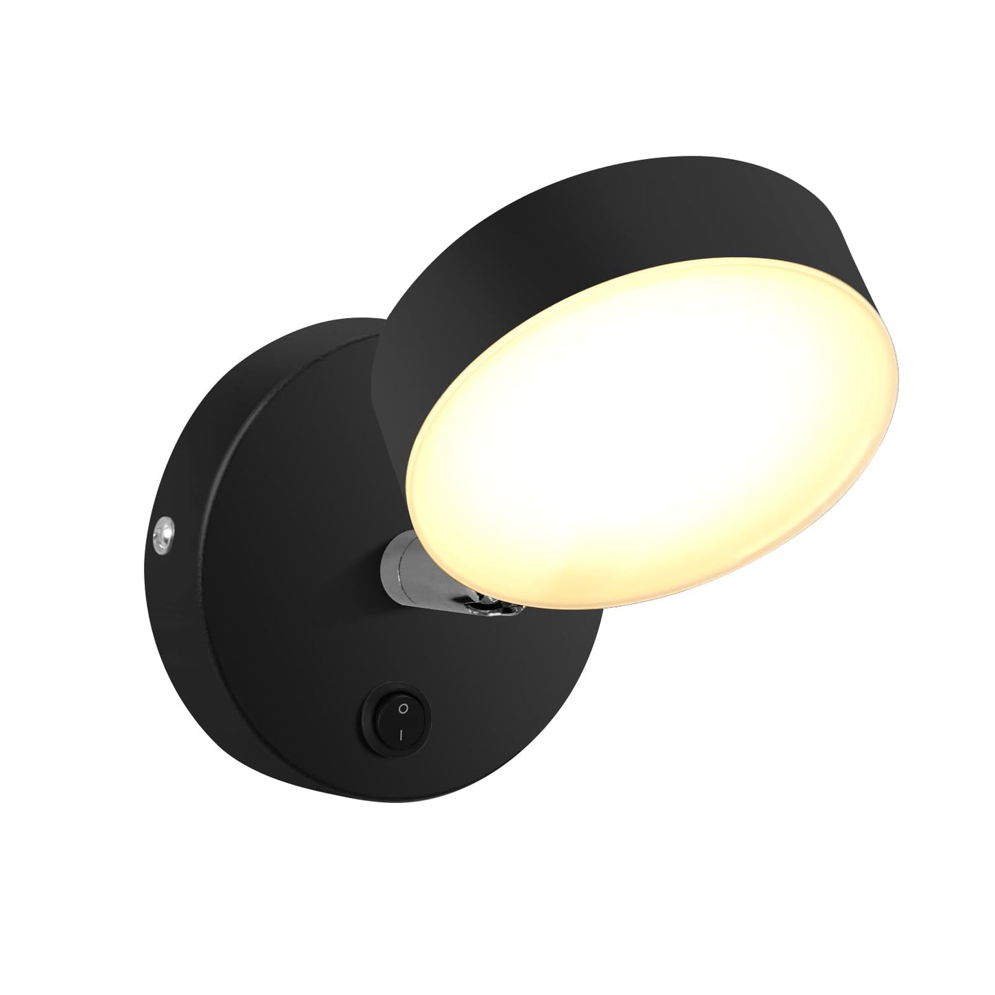 Kawell Modern LED Wall Light Sconce Indoor Rotatable Wall Light with Switch Nordic Style Wall Lamp Hardwired for Bedside Study Child Room, Black