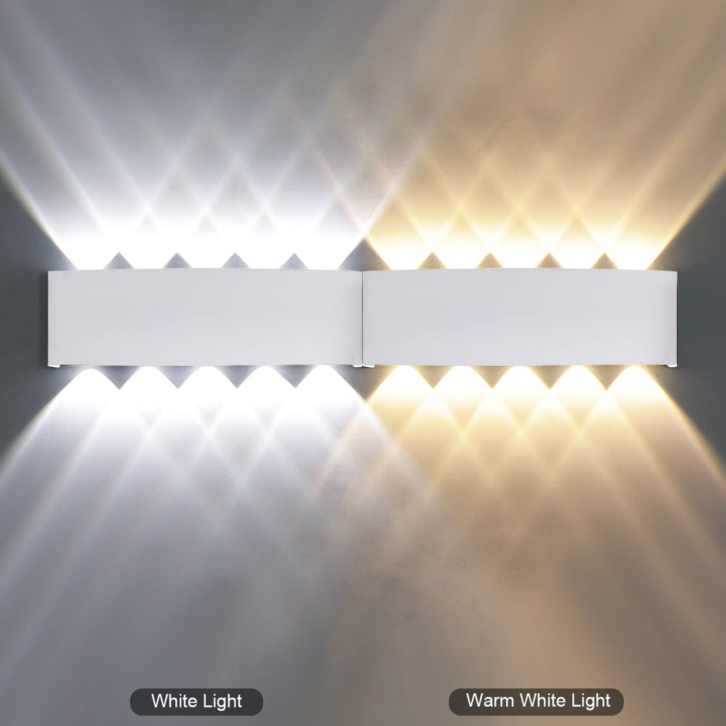 Kawell 10W Waterproof Modern Wall Sconces LED Wall Light Up Down Aluminum Wall Lamp LED Indoor Outdoor for Bedroom Living Room Bathroom Porch Stairs Hotels Garden Pathway, White 6000K