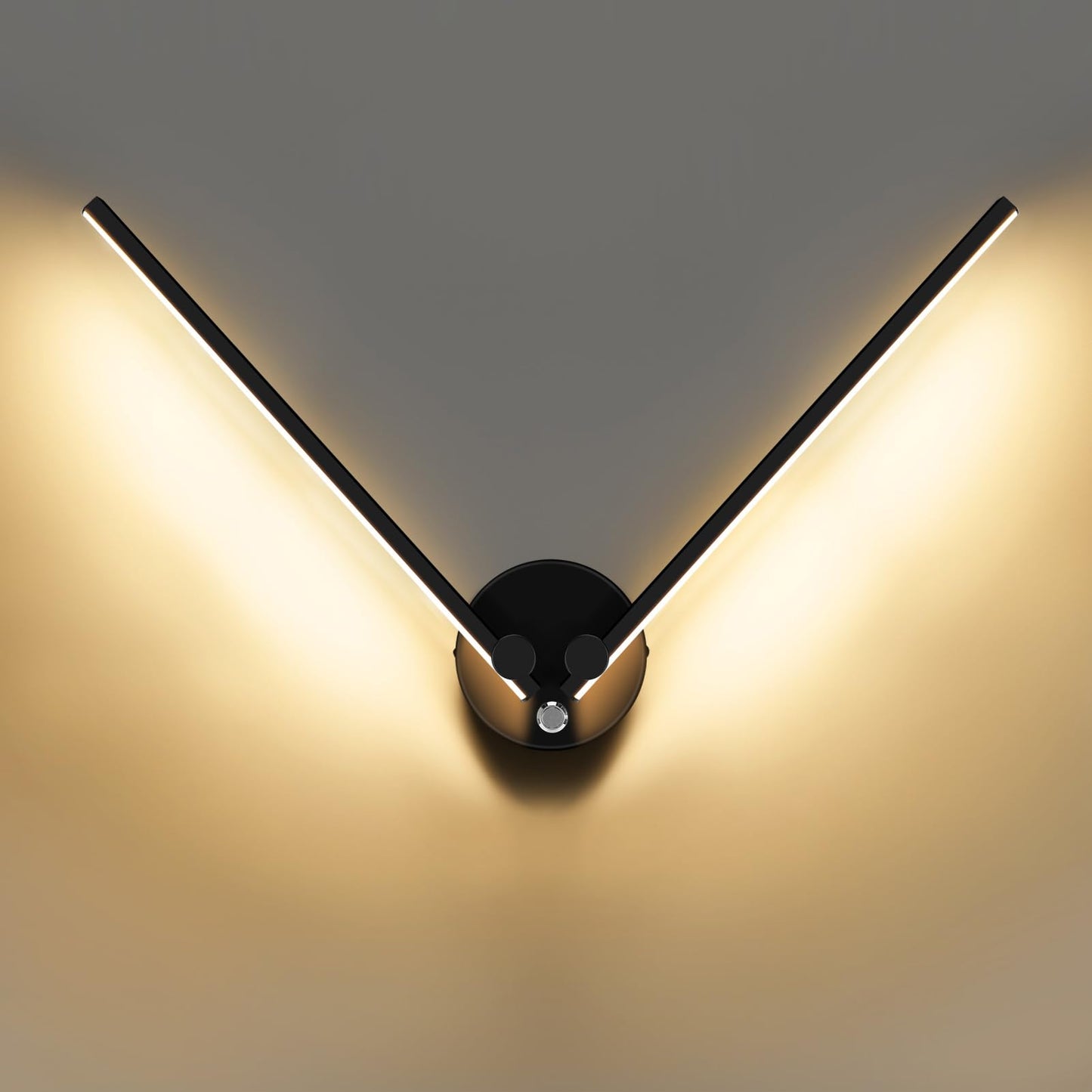 Kawell 12W Modern LED Wall Light with Switch Indoor LED Wall Sconce Hardwired LED Wall Lamp Bar with 300° Rotatable Lamp Arms for Living Room Background Wall Bedroom Hallway Aisle, Black 3000K