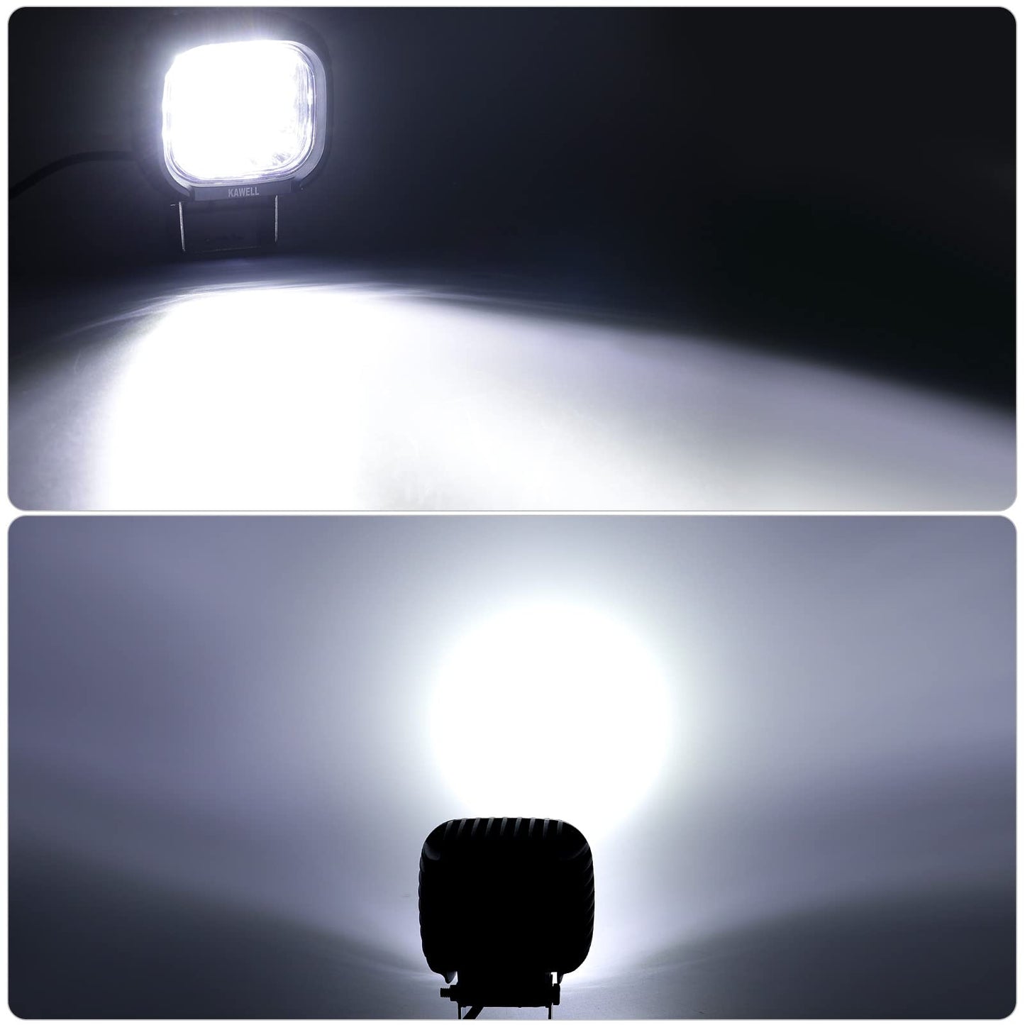 Kawell 48W LED Driving Light Add-On Fog Light 6000K Spotlight LED Light Pods IP67 Waterproof LED Work Light for Off Road Motorcycle ATV UTV 4X4 SUV Truck Tractor Boat