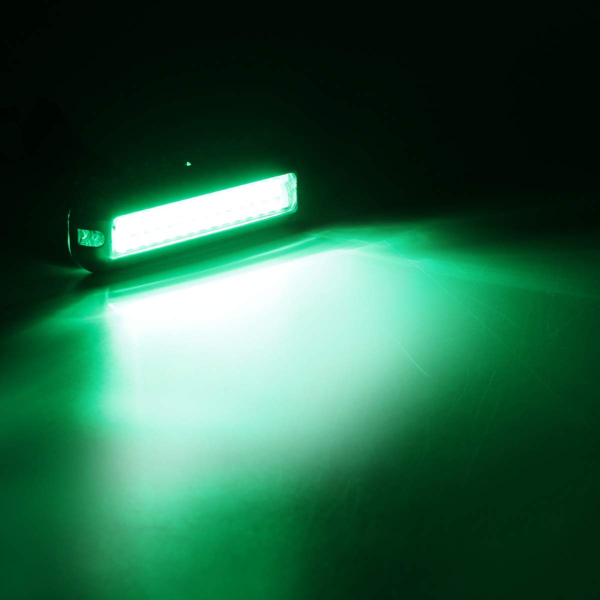Kawell 42 LED Boat Lights Waterproof IP68 Stainless Steel Underwater Pontoon Marine Light Stern Boat Navigation Lights Drain Fish Boat Transom Lights(Green 2pcs)