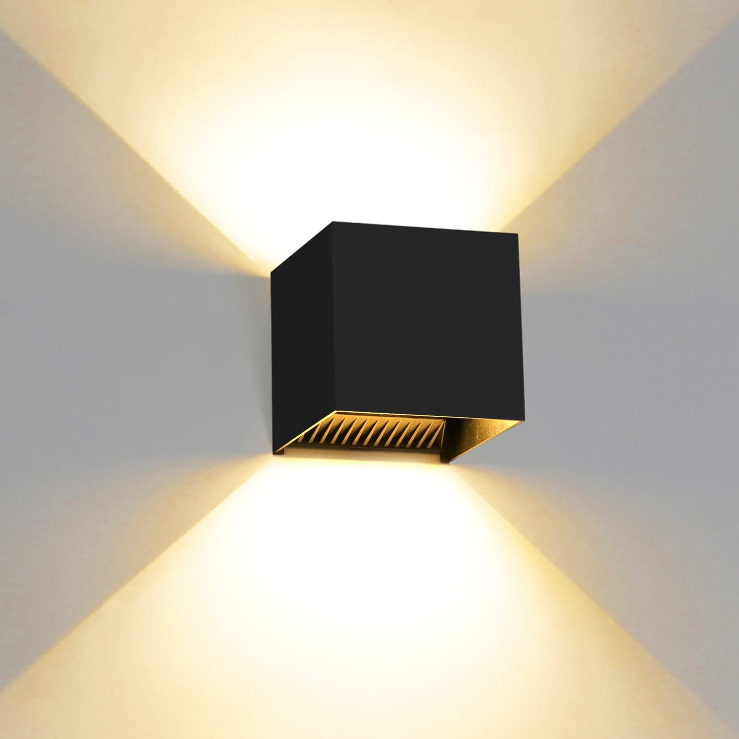 Kawell 12W Modern Wall Sconce Light LED Wall Lamp Waterproof IP65 Aluminum LED Wall Light Adjustable Beam Angle Indoor Outdoor for Bathroom Living Room Bedroom Hallway Corridor Stairs, Black 3000K
