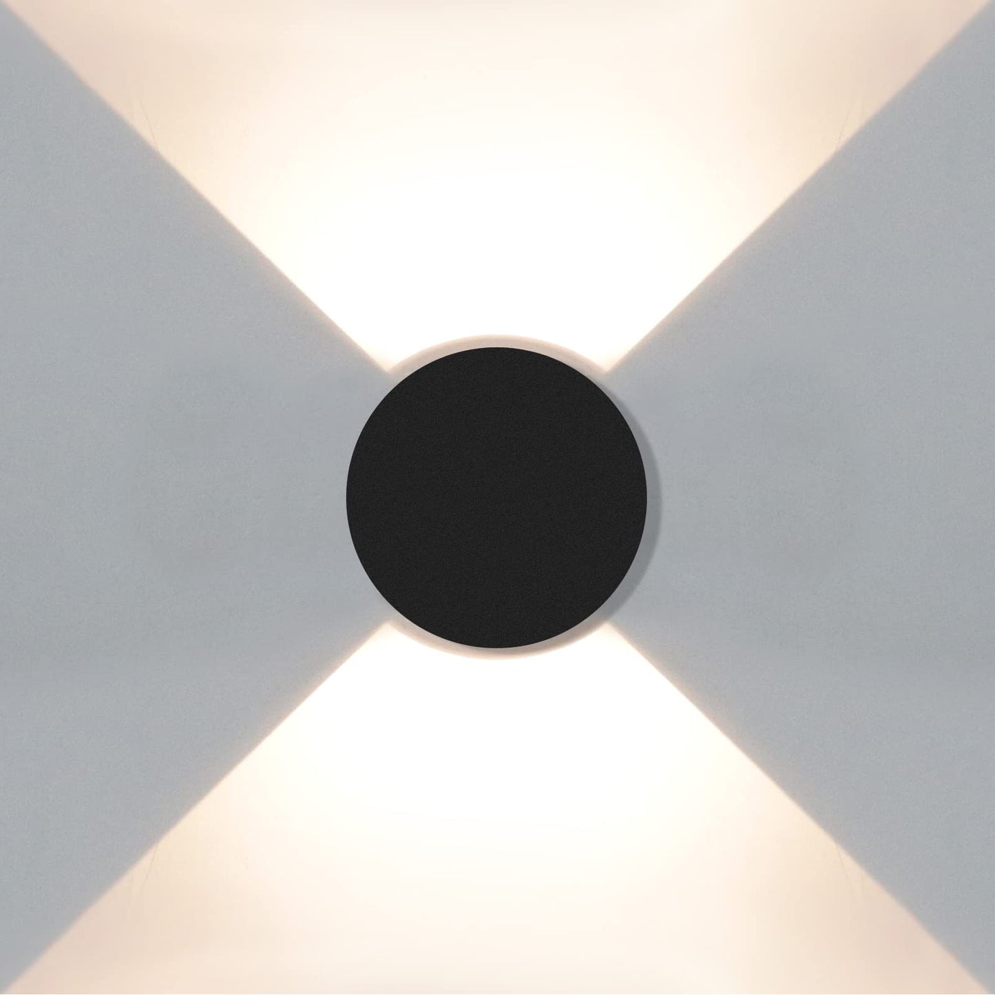Kawell 8W LED Wall Light Up Down Modern LED Wall Sconce Light Waterproof LED Wall Lamp Indoor Outdoor for Bedroom Living Room Bathroom Hallway Stairs, Black 3000K