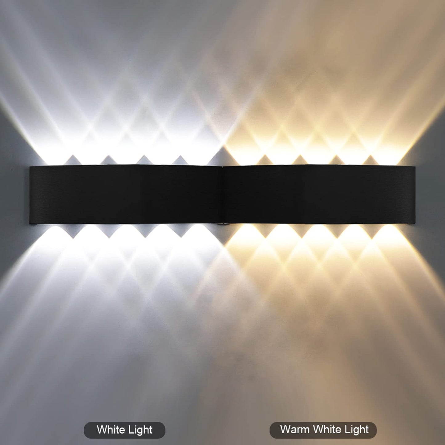 Kawell 10W Waterproof Modern Wall Sconces LED Wall Light Up Down Aluminum Wall Lamp LED Indoor Outdoor for Bedroom Living Room Bathroom Porch Stairs Hotels Garden Pathway, Black 6000K