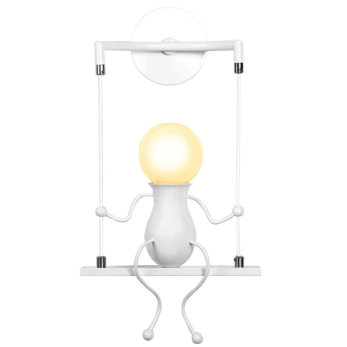 Kawell Humanoid Wall Light Fixtures Modern Wall Lamp Creative Wall Sconce Light Art Deco Max 60W E26 Base for Children Room Bedroom Bedside Living Room Stairs Hallway Restaurant Kitchen