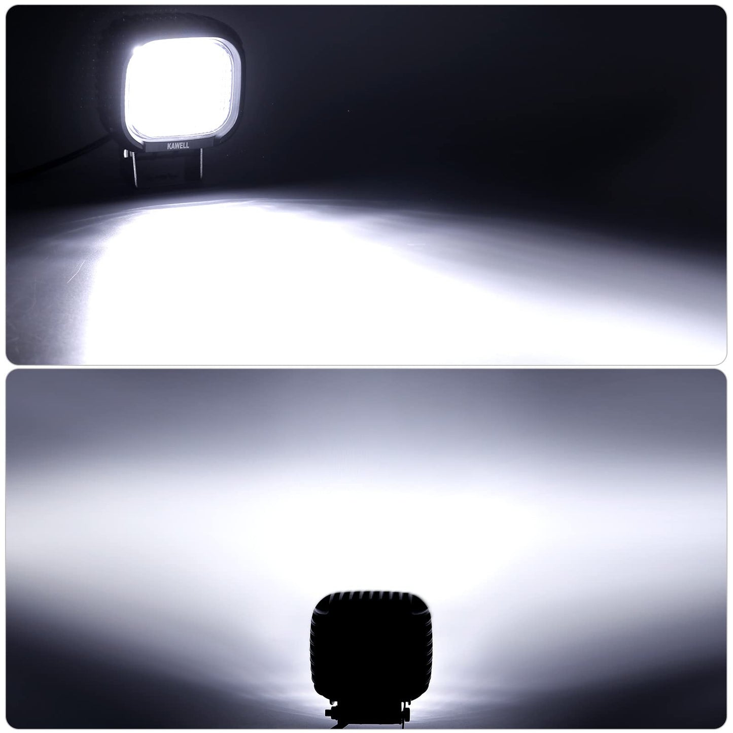 Kawell 48W LED Driving Light Add-On Fog Light 6000K Floodlight LED Light Pods IP67 Waterproof LED Work Light for Off Road Motorcycle ATV UTV 4X4 SUV Truck Tractor Boat
