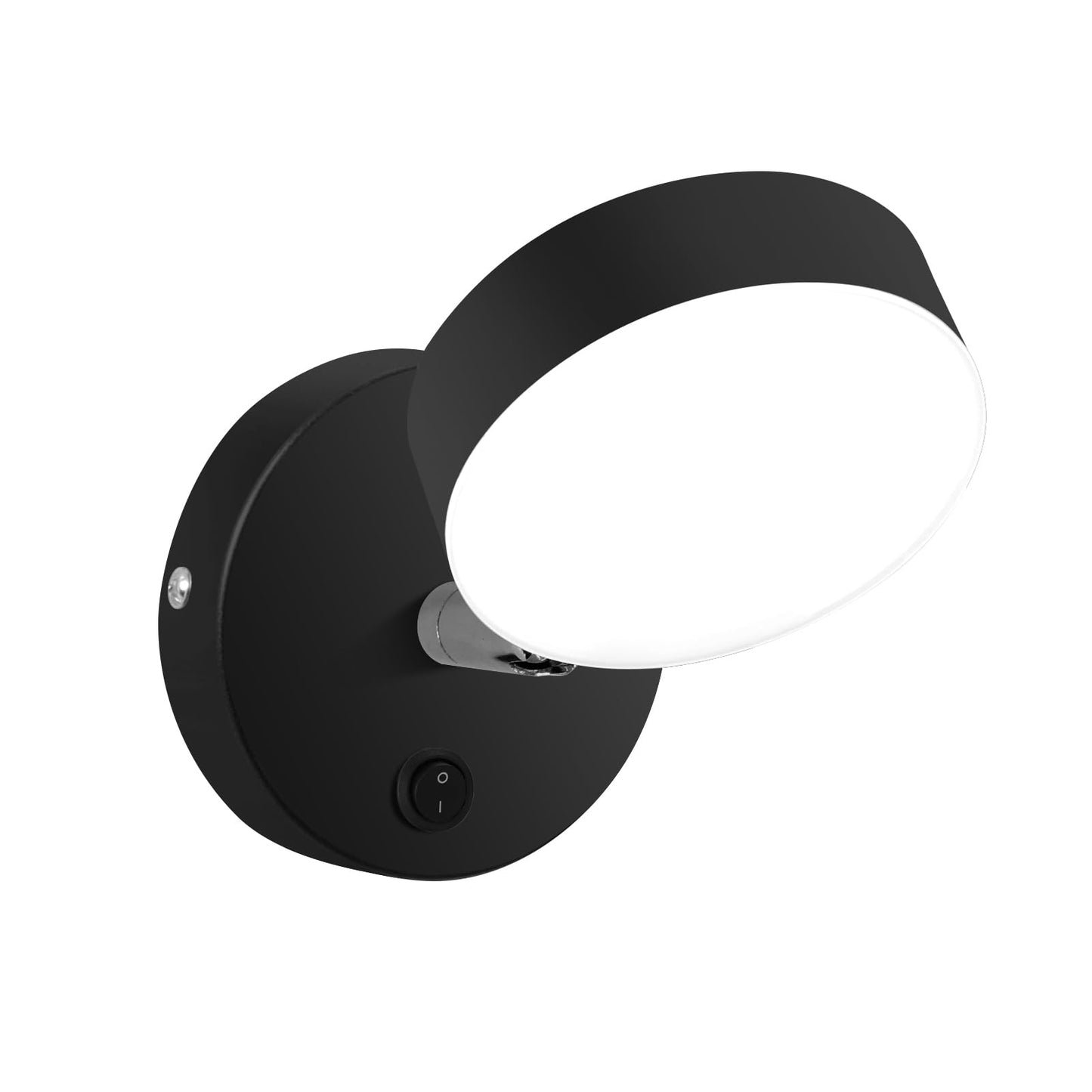 Kawell Indoor LED Wall Light with Switch Modern LED Wall Sconce Rotatable Hardwired LED Wall Lamp Nordic Style for Bedside Study Child Room, Black