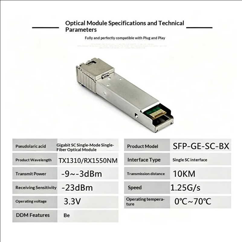 NESTONG 1 Pair 10KM 1.25G / s TX1310 / RX1550NM Gigabit SC Port BIDI Single Mode Single Fiber Optical Module - Silver - scene 2