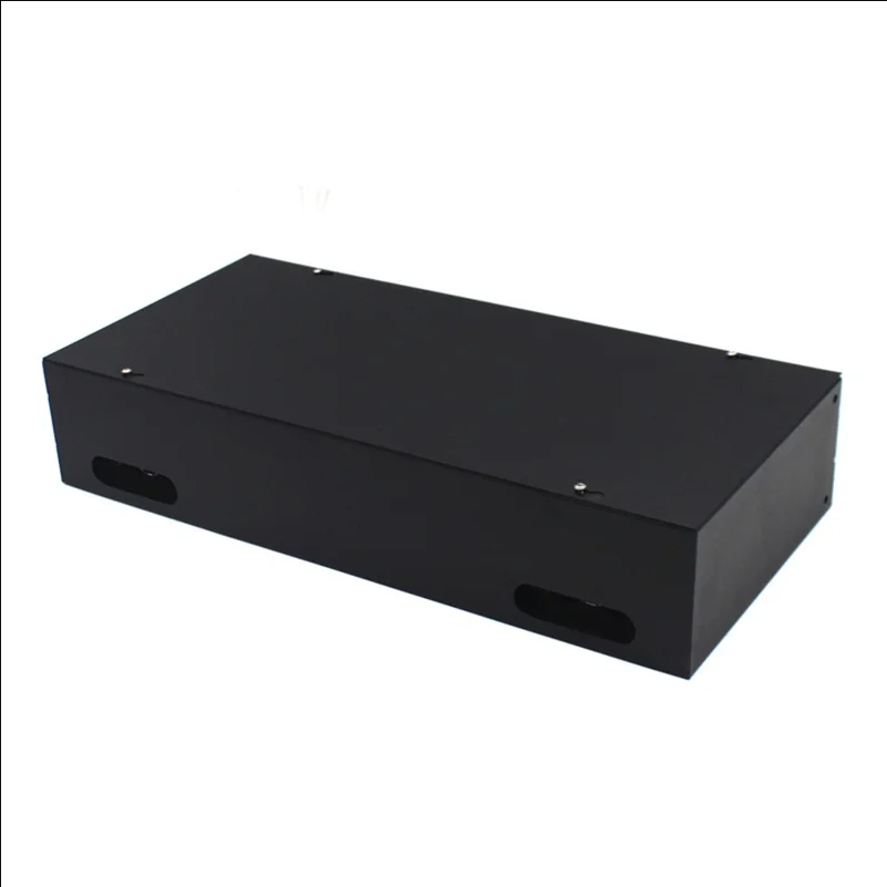 48-Port LC Duplex Fiber Optic Termination Box Cold Rolled Steel Wall Mount Splice Tray for FTTH - Black - scene 2