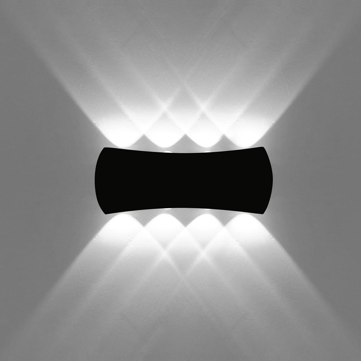 Kawell 8W Modern Wall Sconces LED Wall Light Up Down Indoor Outdoor Aluminum Wall Lamp LED Waterproof IP65 for Bedroom Living Room Bathroom Stairs Hallway Corridor Porch, Black 6000K
