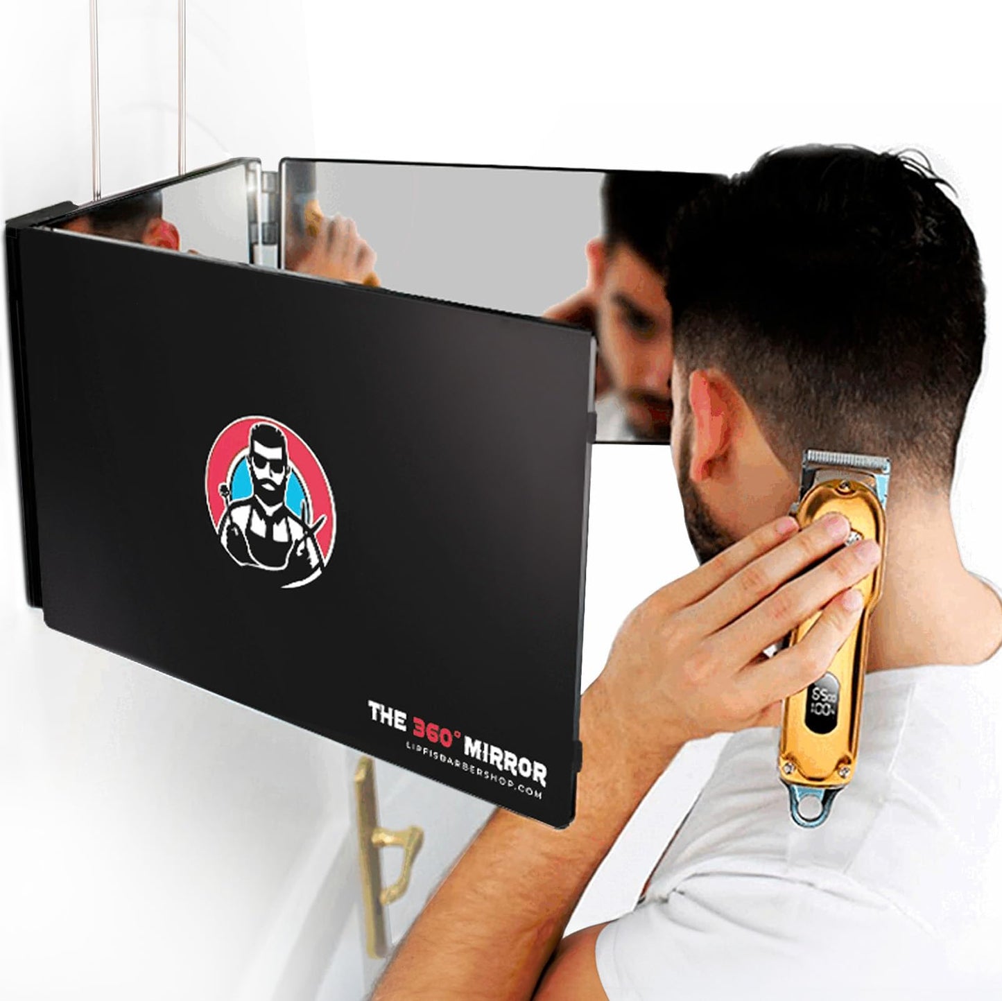 KAWELL 360 Mirror – 3-Way Trifold Mirror for Self Hair Cutting | Adjustable Barber Mirror for Men & Women | DIY Haircut System