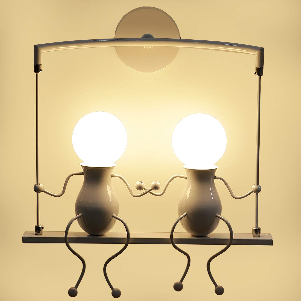Kawell Humanoid Wall Light Fixtures Modern Wall Lamp Creative Wall Sconce Light Art Deco Max 60W E26 Base for Children Room Bedroom Bedside Living Room Stairs Hallway Restaurant Kitchen