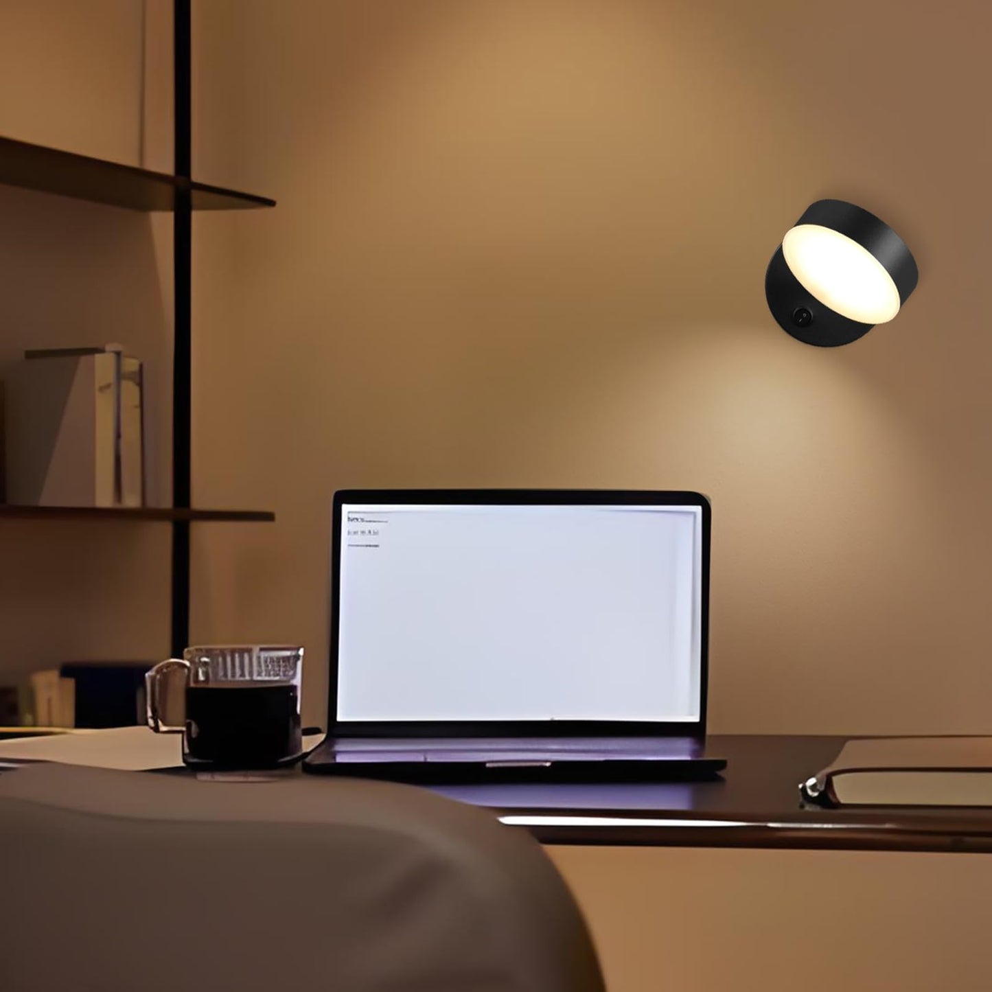 Kawell Modern LED Wall Light Sconce Indoor Rotatable Wall Light with Switch Nordic Style Wall Lamp Hardwired for Bedside Study Child Room, Black