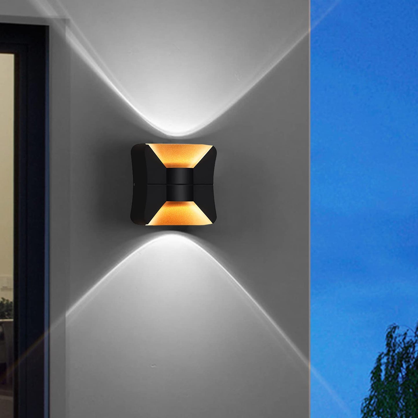 Kawell Creative 10W Modern LED Wall Sconces Up Down Waterproof IP65 LED Wall Light Art Decor LED Wall Lamp Indoor Outdoor for Bedroom Bathroom Living Room Corridor Stairs Porch, Cold 6000K