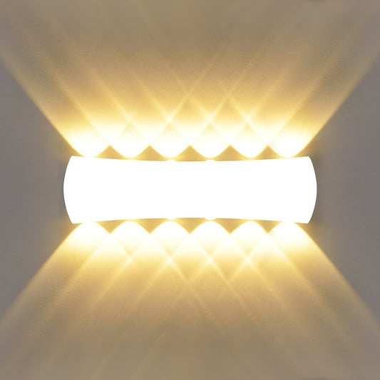 Kawell 12W Modern Wall Sconces LED Wall Light Up Down Indoor Outdoor Aluminum Wall Lamp LED Waterproof IP65 for Bedroom Living Room Bathroom Stairs Hallway Corridor Porch, White 3000K