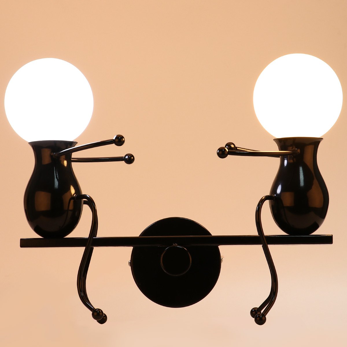 Kawell Humanoid Wall Light Fixtures Modern Wall Lamp Creative Wall Sconce Light Art Deco Max 60W E26 Base for Children Room Bedroom Bedside Living Room Stairs Hallway Restaurant Kitchen
