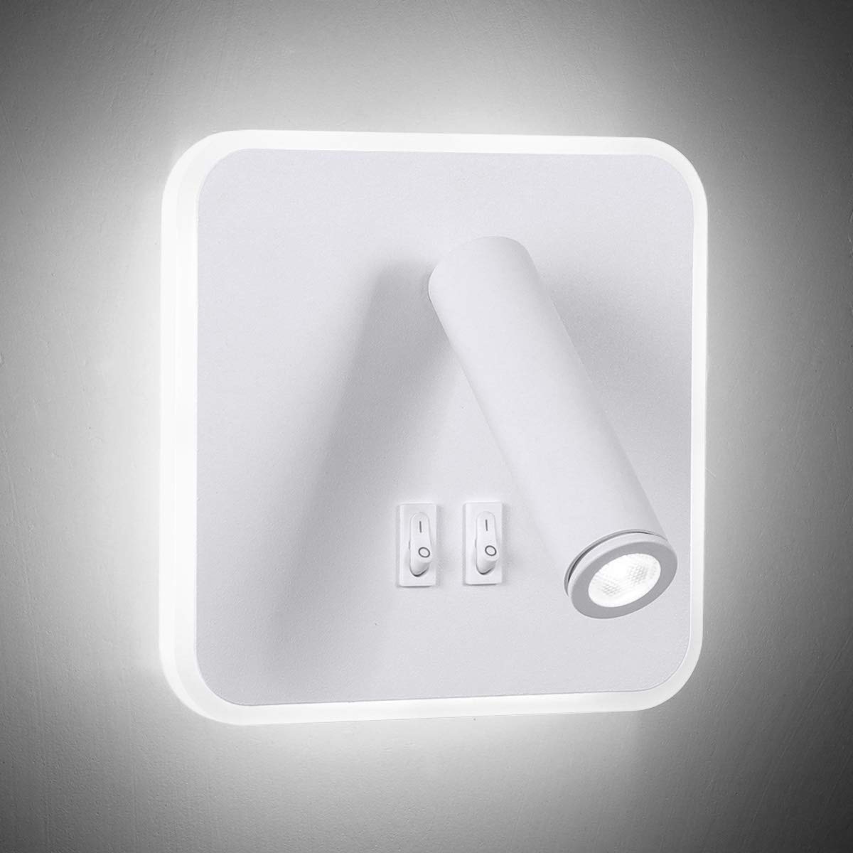 Kawell Modern Wall Light Fixtures 8W Adjustable Bedside Wall Sconce Bedroom Decor Wall Lamp for Reading Room Living Room Library Cool White 6000K