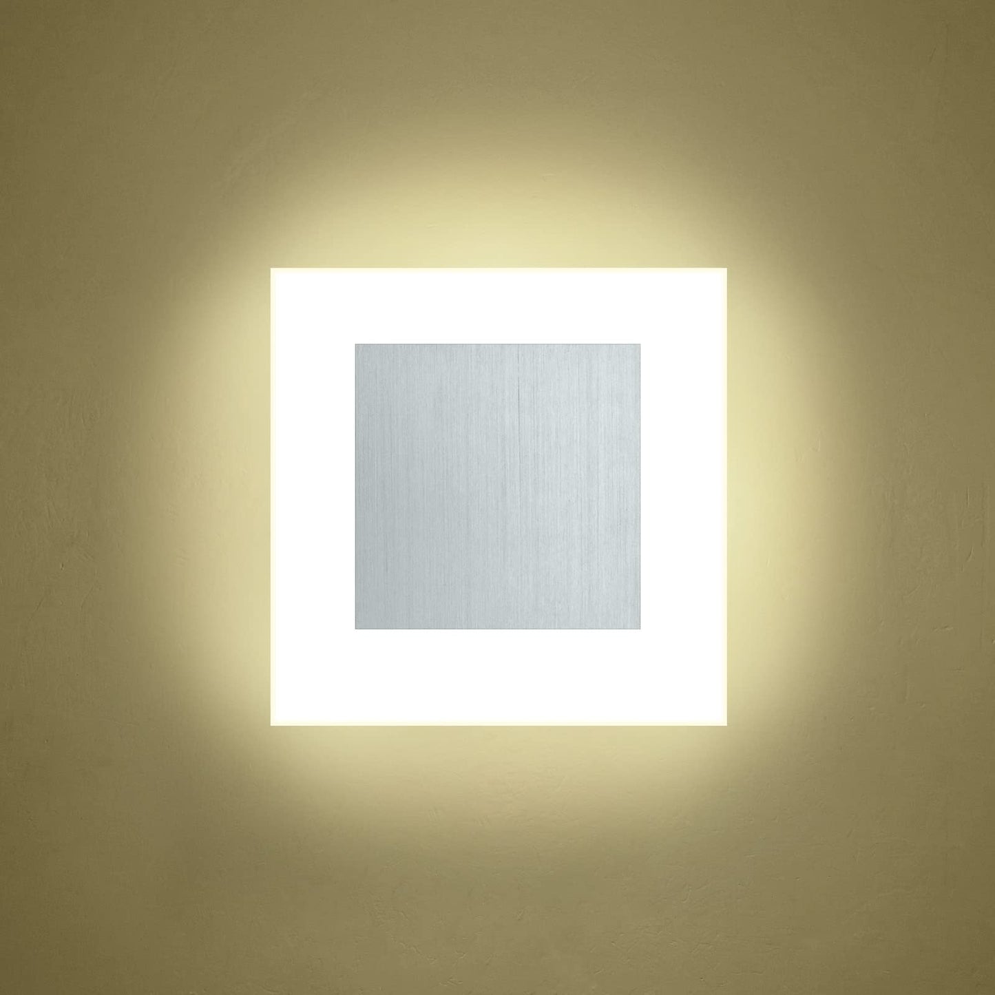 Kawell Modern 10W LED Wall Sconces Indoor LED Wall Light Square Acrylic LED Wall Lamp Minimalists LED Wall Light Sconce for Bedroom Living Room Stairwell Hallway Lounge, Natural White