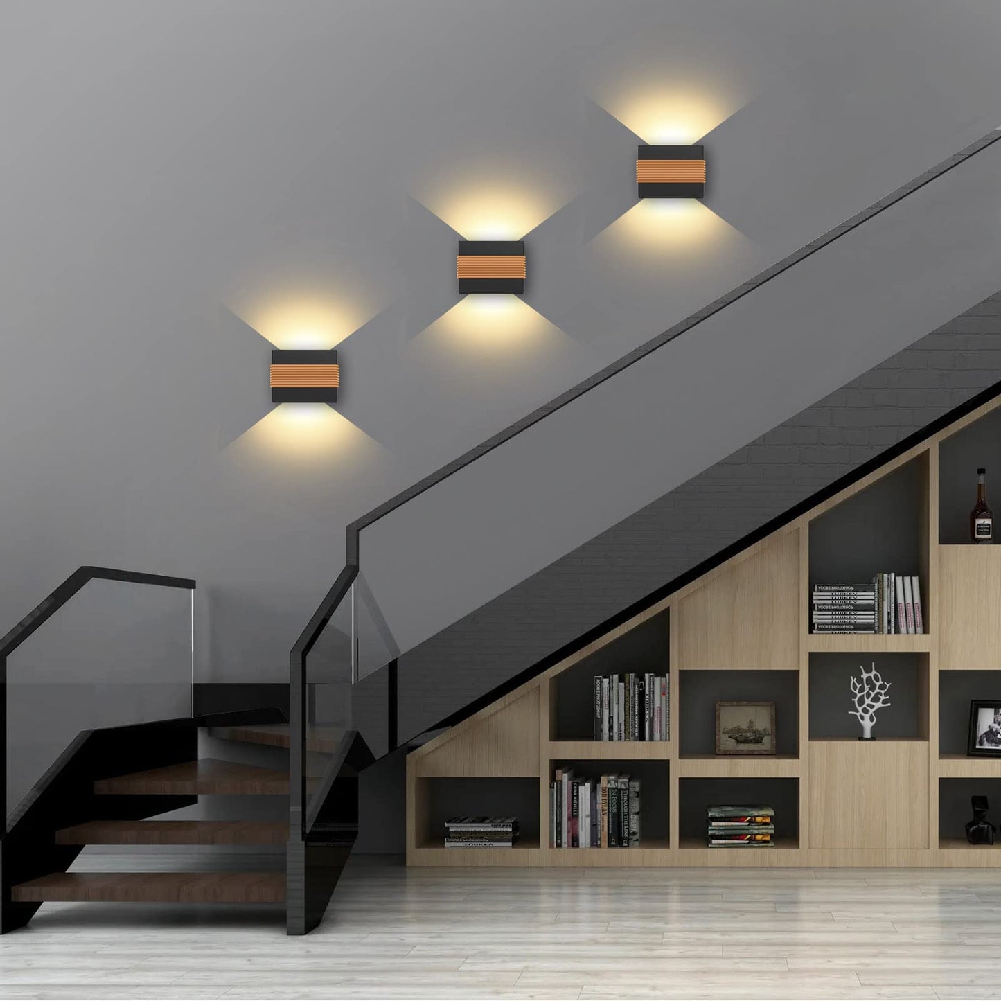 Kawell Modern LED Wall Sconces Up Down LED Wall Light Indoor Outdoor Creative LED Wall Lamp 10W Hallway Wall Mount Light Fixtures for Bedroom Living Room Stairs Porch, Warm White
