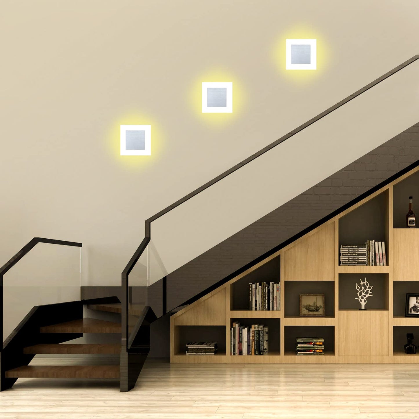 Kawell Modern 10W LED Wall Sconces Indoor LED Wall Light Square Acrylic LED Wall Lamp Minimalists LED Wall Light Sconce for Bedroom Living Room Stairwell Hallway Lounge, Warm White