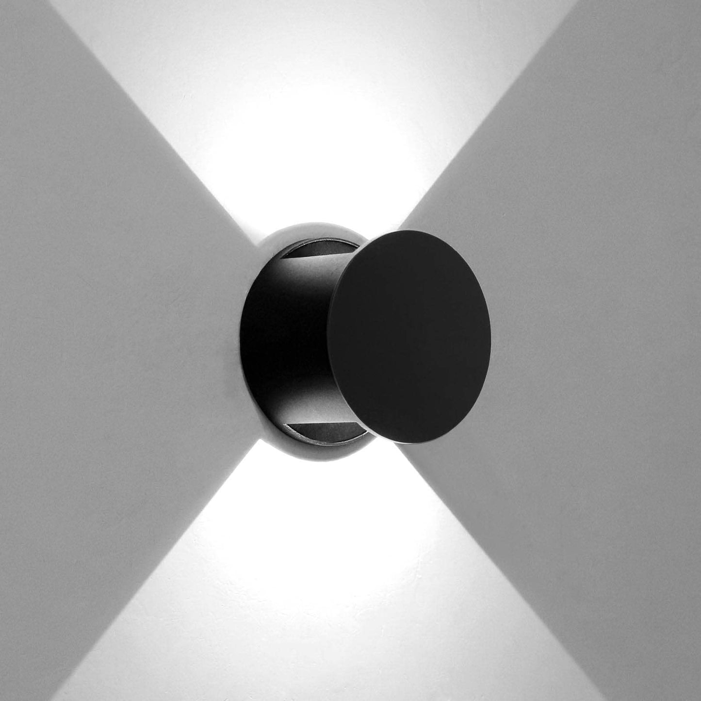 Kawell 8W LED Wall Light Up Down Modern LED Wall Sconce Light Waterproof LED Wall Lamp Indoor Outdoor for Bedroom Living Room Bathroom Hallway Stairs, Black 6000K