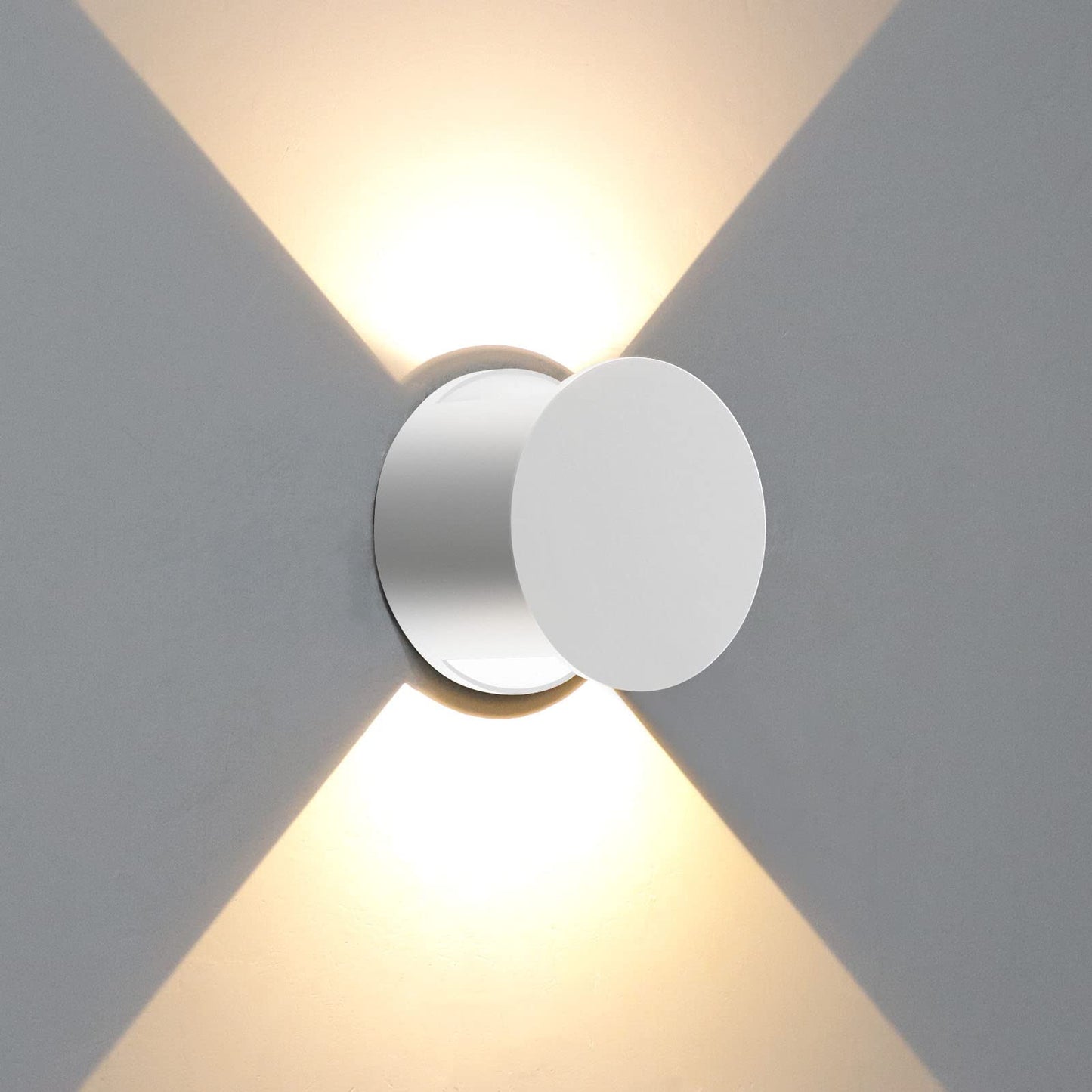 Kawell 8W LED Wall Light Up Down Modern LED Wall Sconce Light Waterproof LED Wall Lamp Indoor Outdoor for Bedroom Living Room Bathroom Hallway Stairs, White 3000K