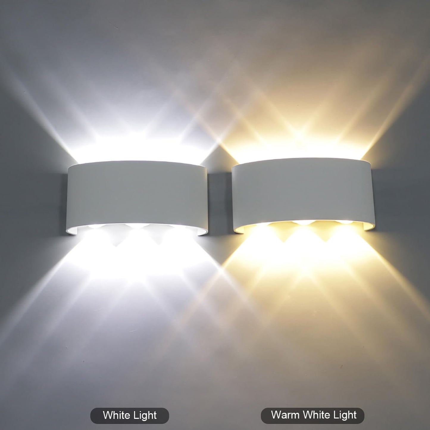 Kawell 6W Waterproof Modern Wall Sconces LED Wall Light Up Down Aluminum Wall Lamp LED Indoor Outdoor for Bathroom Bedroom Living Room Porch Stairs Hotels Garden Pathway, White 6000K
