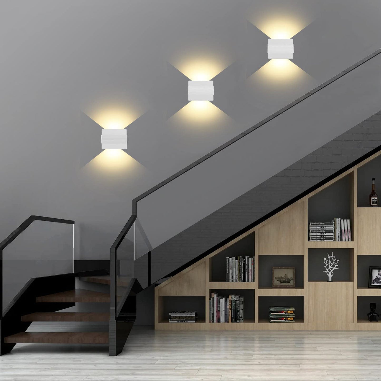 Kawell Modern LED Wall Sconces Up Down LED Wall Light Indoor Outdoor Creative LED Wall Lamp 10W Hallway Wall Mounted Lighting Fixtures for Bedroom Living Room Stairs Porch, Warm White