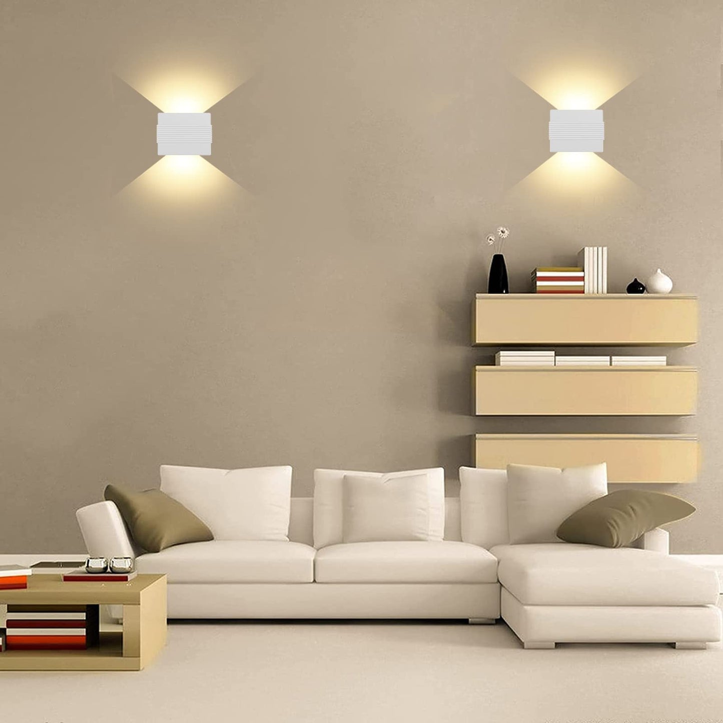 Kawell Modern LED Wall Sconces Up Down LED Wall Light Indoor Outdoor Creative LED Wall Lamp 10W Hallway Wall Mounted Lighting Fixtures for Bedroom Living Room Stairs Porch, Warm White