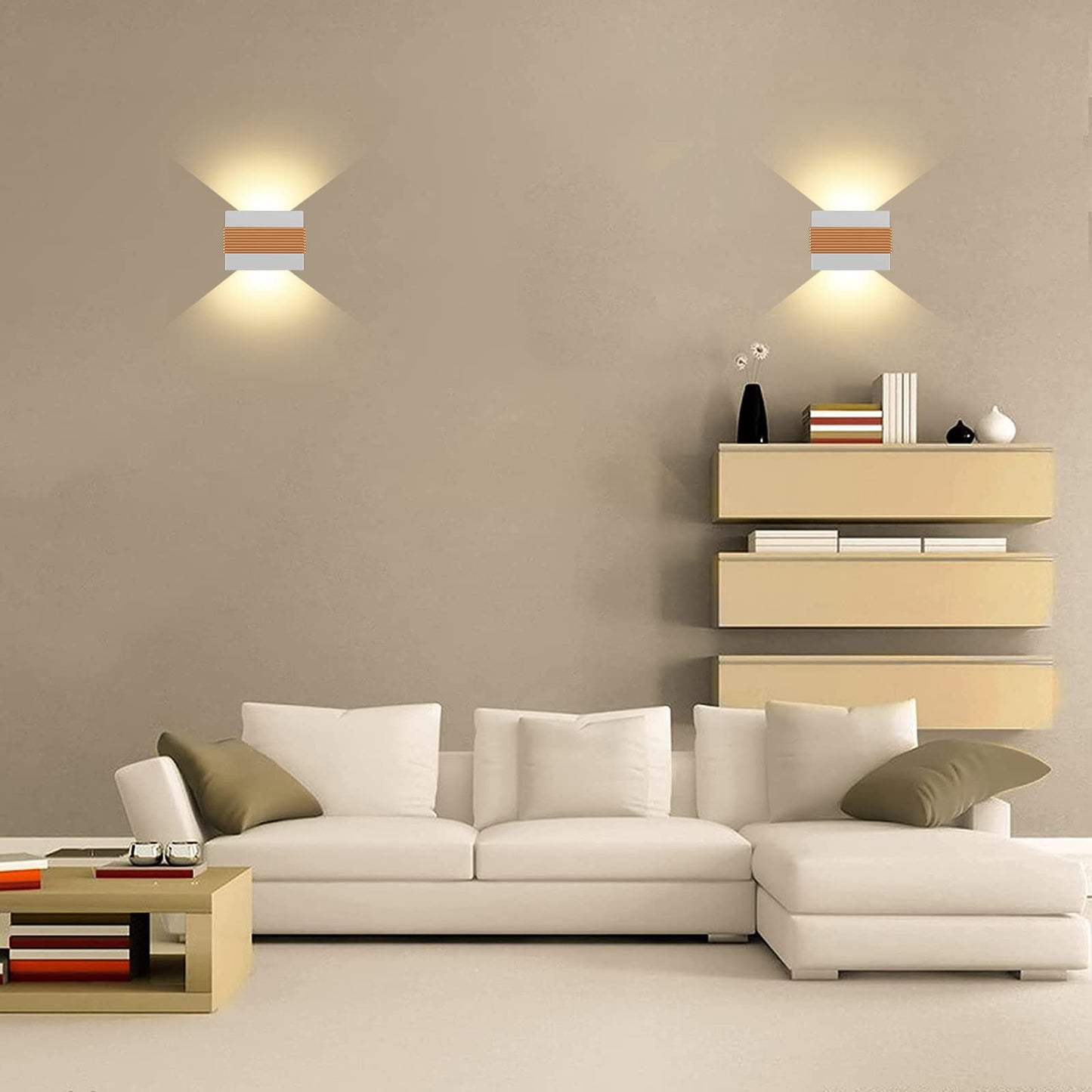 Kawell Modern LED Wall Sconces Up Down LED Wall Light Indoor Outdoor Creative LED Wall Lamp 10W Hallway Wall Mounted Lighting Fixtures for Bedroom Living Room Stairs Porch, Warm White
